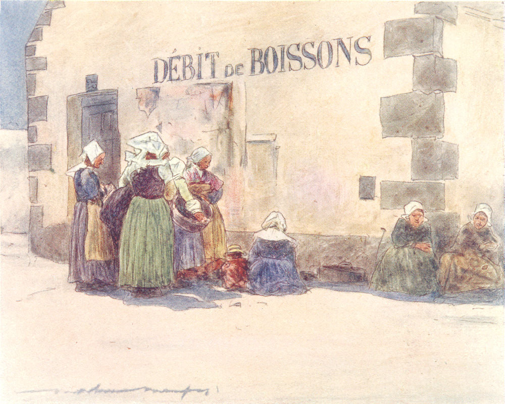 BRITTANY. Debit de Boissons 1905 old antique vintage print picture